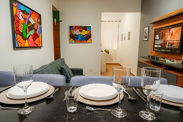 Apartamento novo e decorado para 4 pessoas.