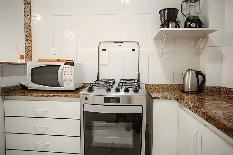 Apartamento confortável na quadra da praia