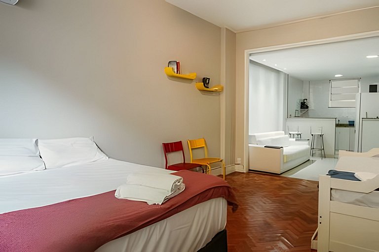 Apartamento confortável na quadra da praia