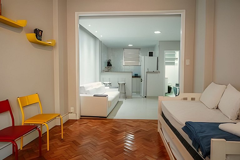 Apartamento confortável na quadra da praia