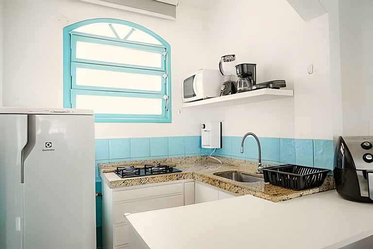 Apartamento vista mar na quadra da praia