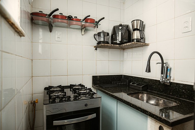 Apartamento para 4 pessoas com vista mar lateral