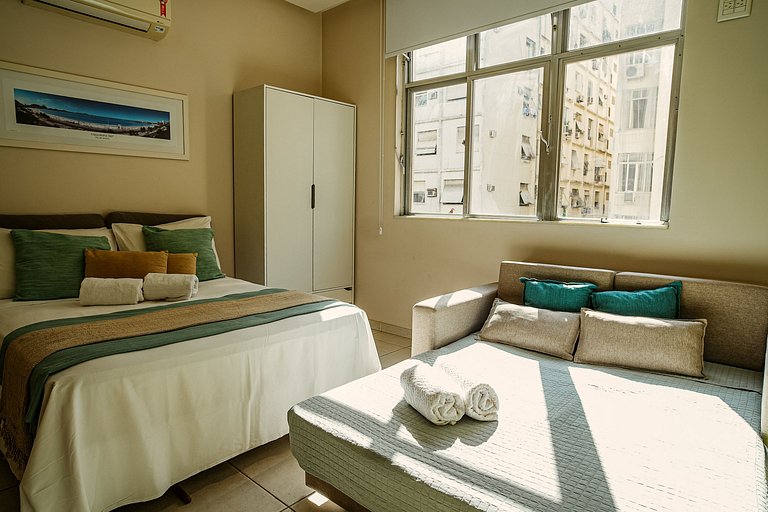 Apartamento luminoso e silencioso em Copacabana