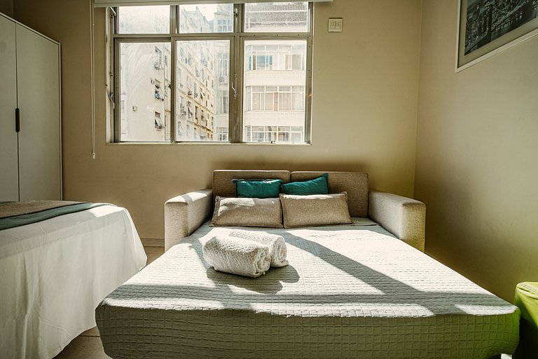 Apartamento luminoso e silencioso em Copacabana