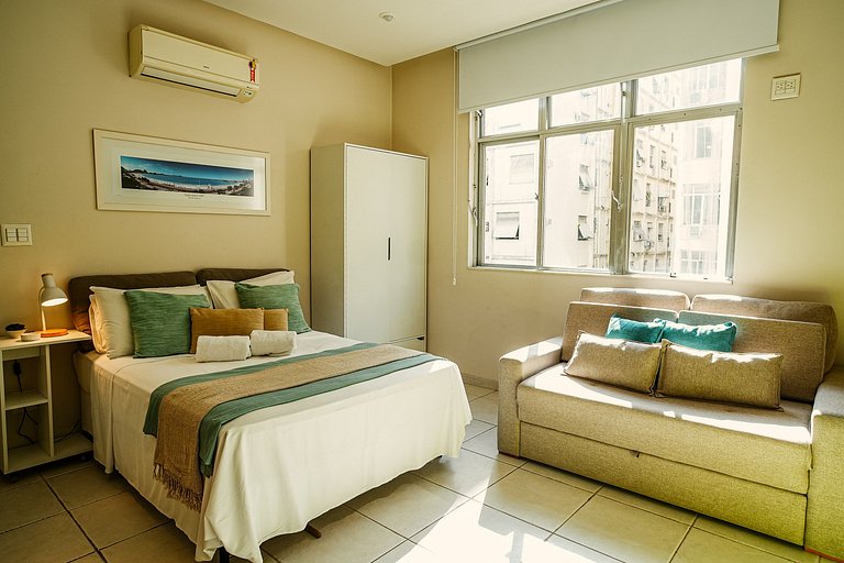 Apartamento luminoso e silencioso em Copacabana