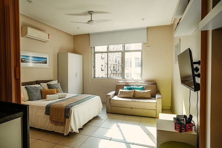 Apartamento luminoso e silencioso em Copacabana