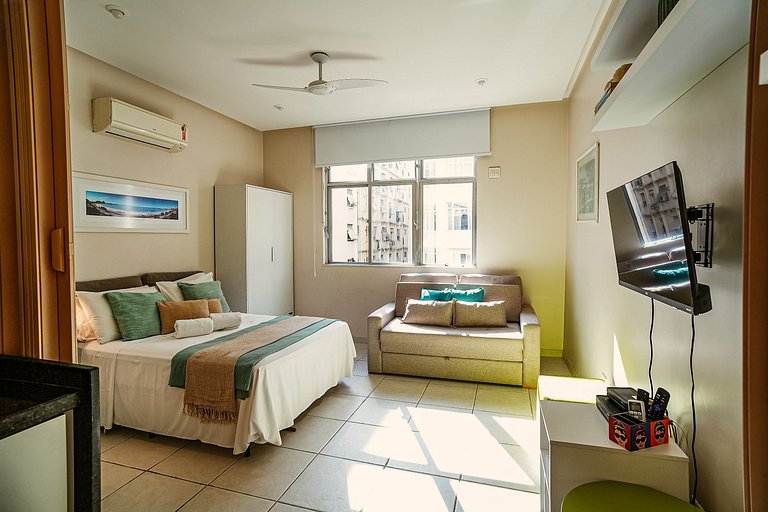 Apartamento luminoso e silencioso em Copacabana