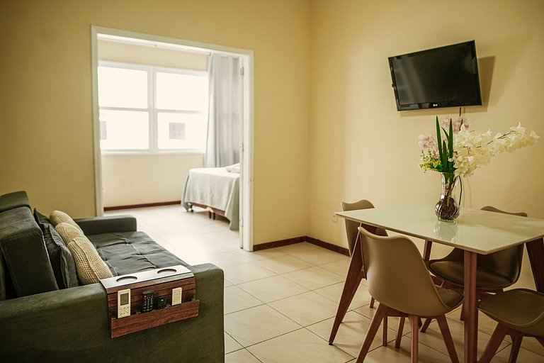 Apartamento com posição central para até 3 pessoas