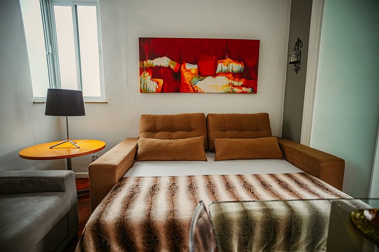 Excelente sala e quarto para até 3 pessoas