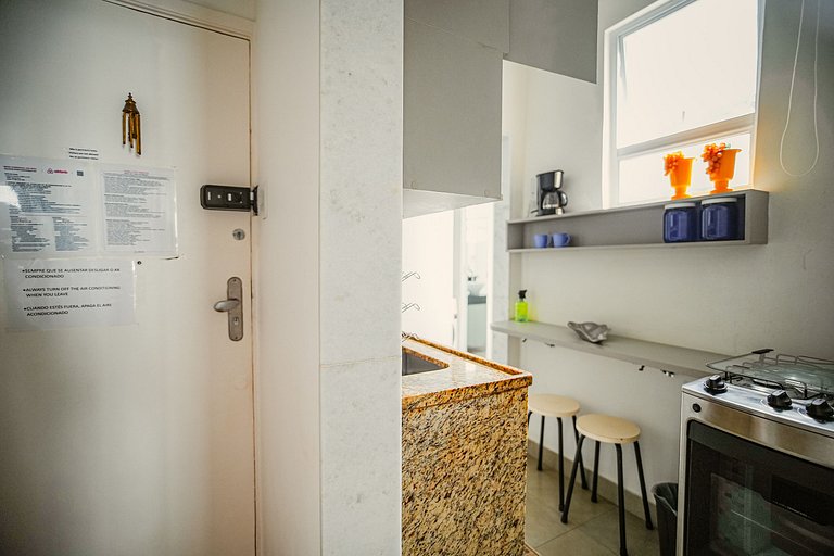 Excelente sala y habitación para hasta 3 personas
